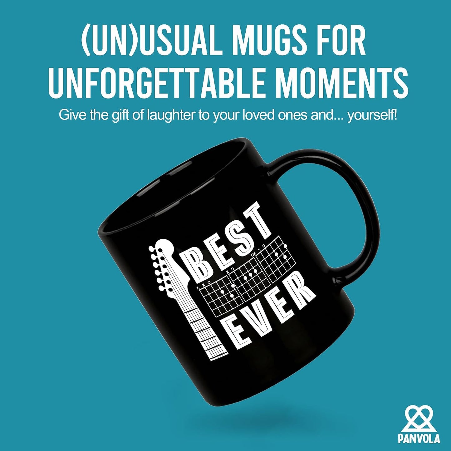 Taza cerámica texto best dad ever guitarrista negro 11oz