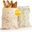 2 Pzas Bolsas Pan Algodón Cera Abeja 17x13"