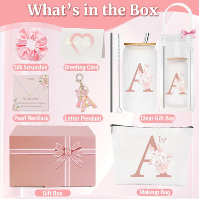 9 Pzas Regalos Personalizados para Mujer Taza Vidrio Inicial