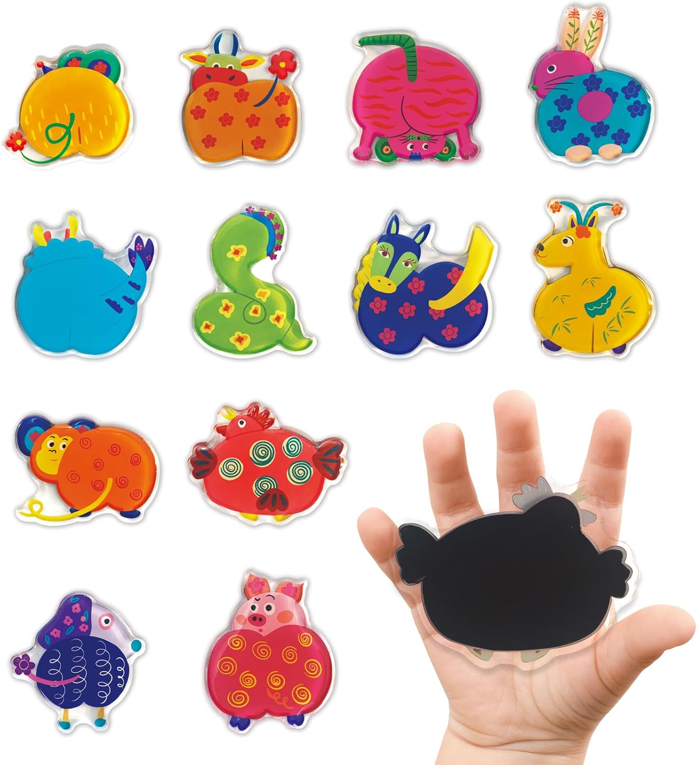 Juego 12 imanes acrílicos zodiaco chino para nevera decorativo