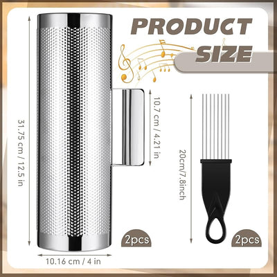 4 Pzas Guiro Metal Acero Inox 12pulg Percusión