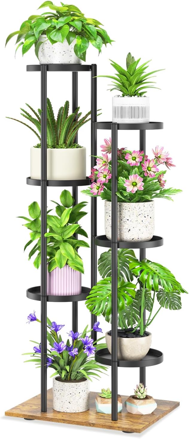 Soporte plantas 6 niveles metal 44pulg para patio