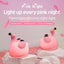 Luz Nocturna Led Silicona Rosa Kawaii para Niñas