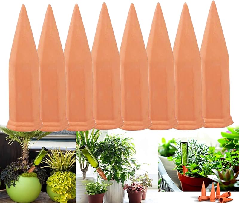 Estacas terracota autorriego para plantas 8 pzas