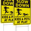 Letrero Slow Down 18x12pulg plástico corrugado