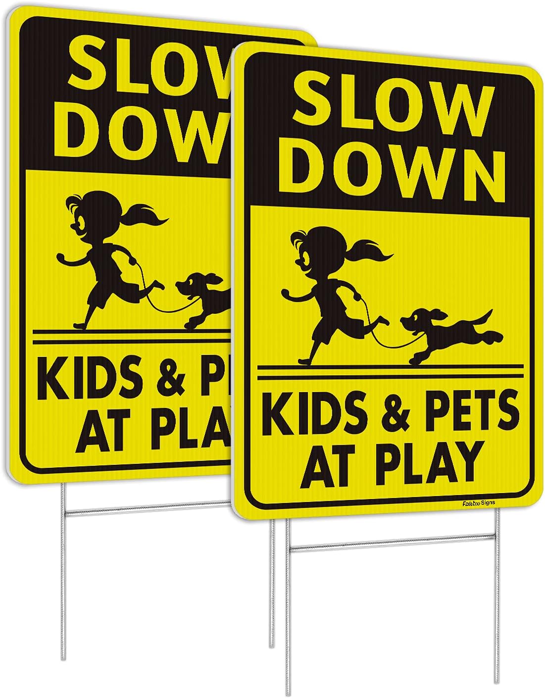 Letrero Slow Down 18x12pulg plástico corrugado