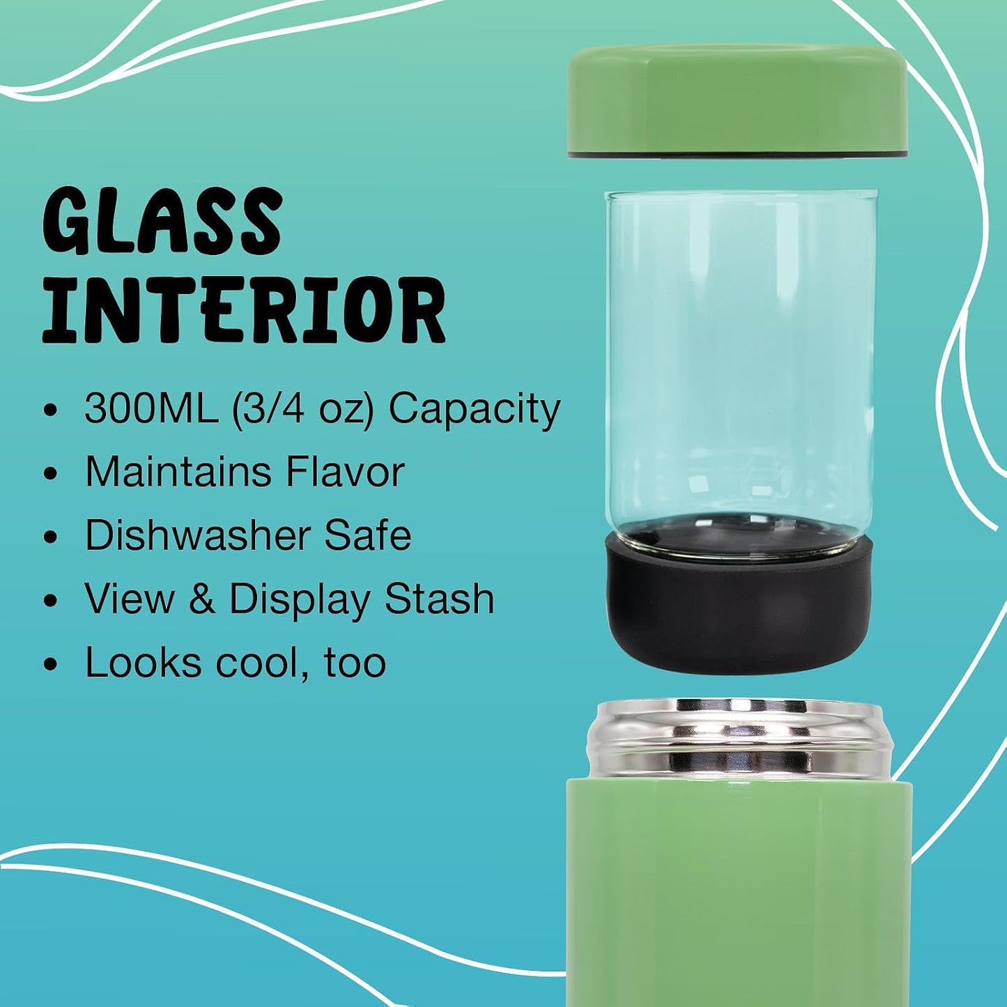 Recipiente hermético acero inox frasco vidrio sellado