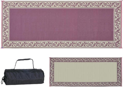 Tapete campamento reversible 8x20" color borgoña