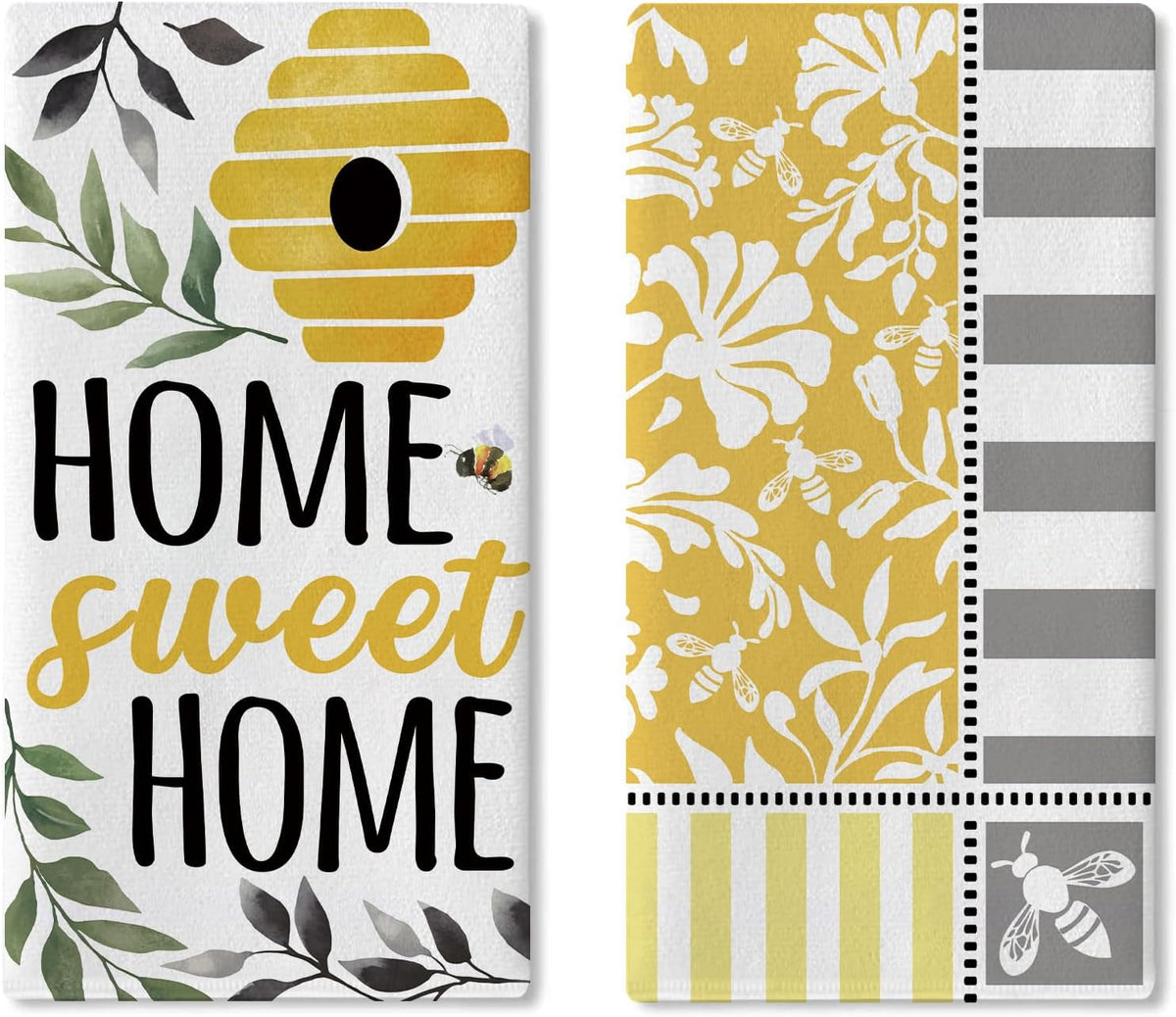 Toalla de cocina de abeja familiar con motivos florales para hornear y decorar