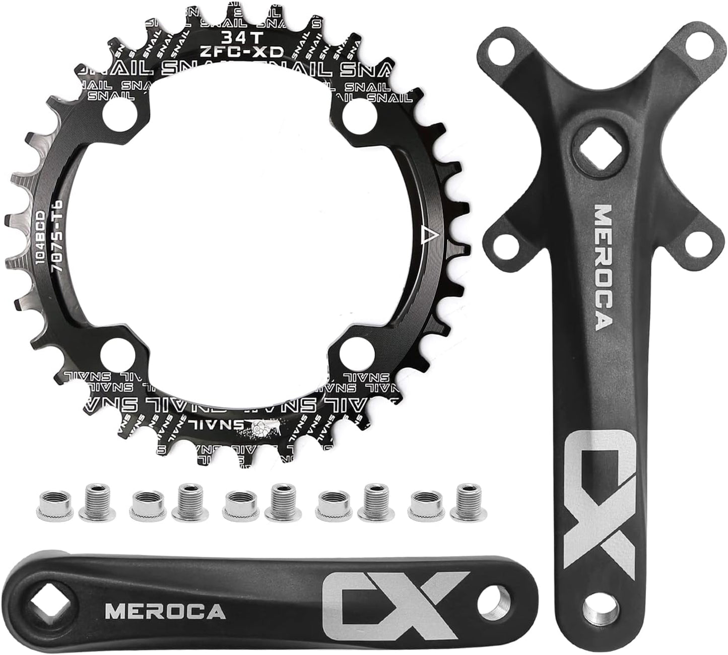 Set manivela bicicleta montaña 6.693" robusto E-Bike