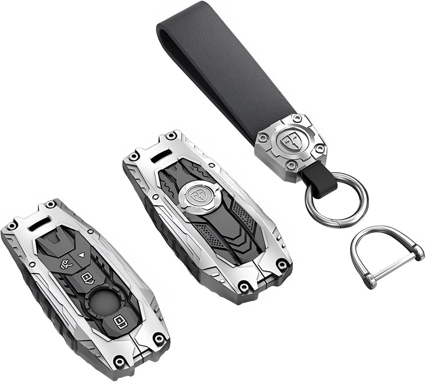 Funda llavero metal pesado Mercedes Benz A-Plata