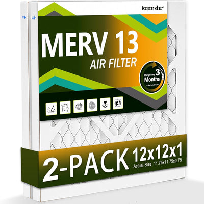 Filtro aire MERV 13 12x12x1 paquete 2 reemplazo HVAC