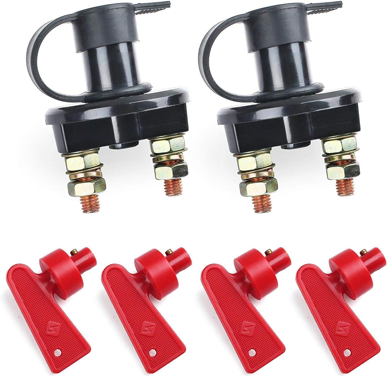 2 Interruptores batería 6-24 V con llave cubierta