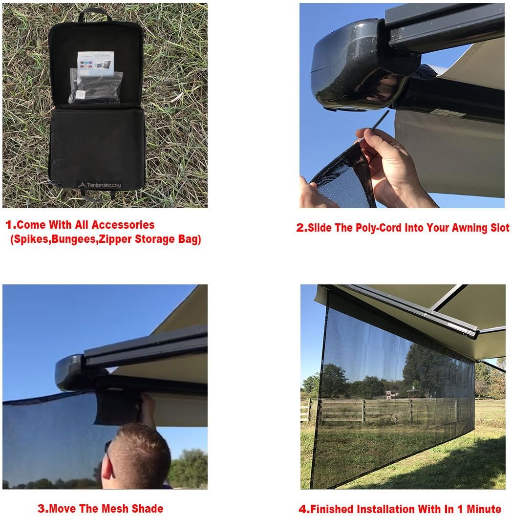 Toldo autocaravana 8x10ft x3pulg malla UV camping