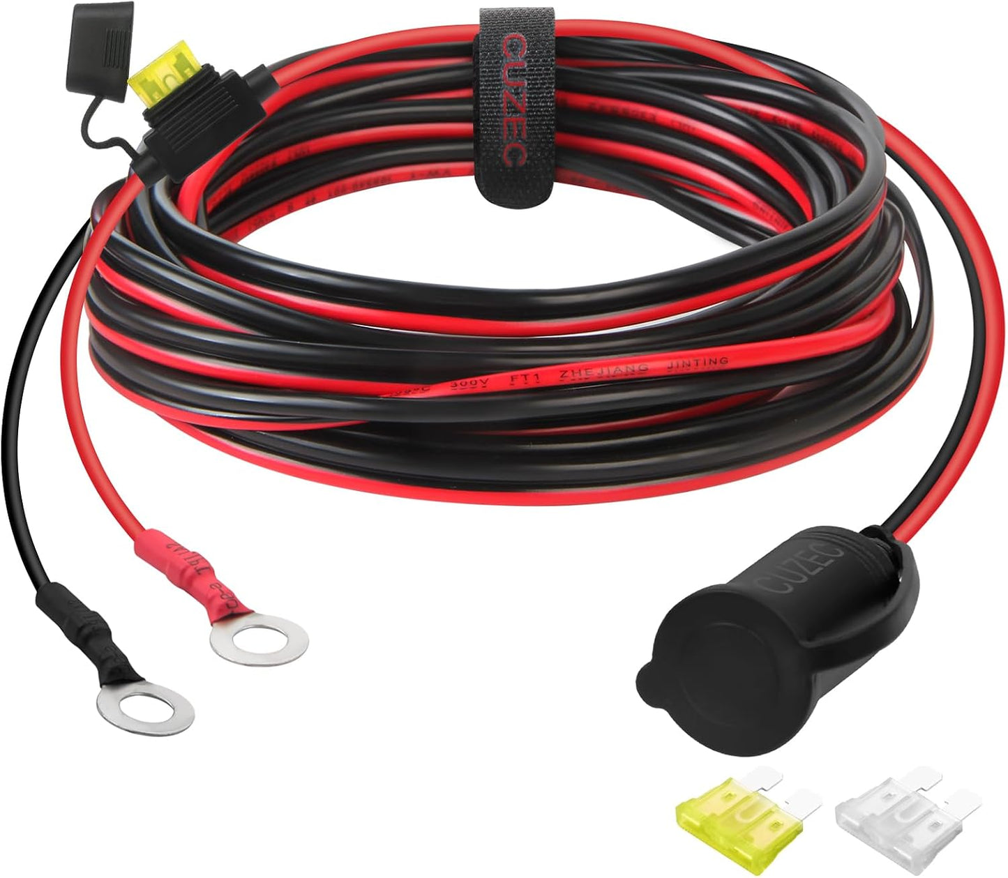 Enchufe adaptador 14AWG 10pies con terminal ojal
