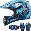 Casco dirt bike para niños 5-14 años con gafas y guantes