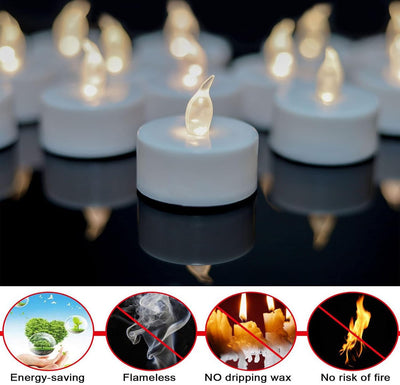 Velas LED sin llama pack 50 luz blanca cálida Halloween