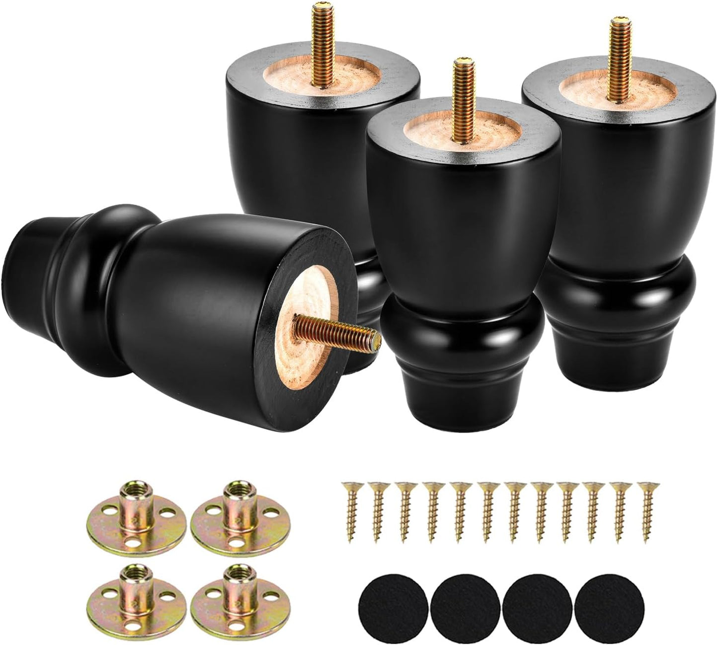 Set 4 patas madera comp M8 preperforadas silla