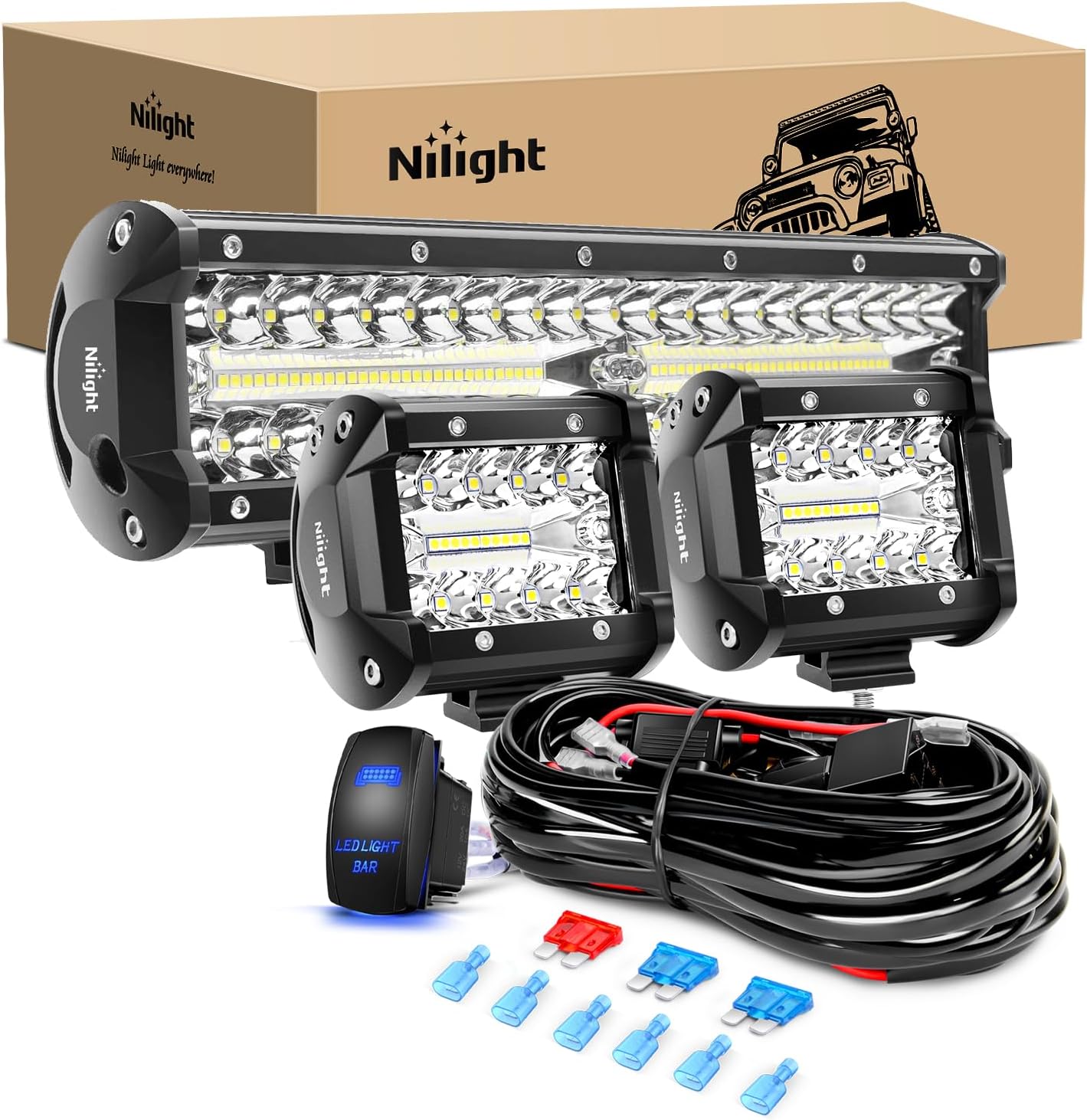 Barra luz LED 30cm 300W haz puntual 2uds 60W antiniebla