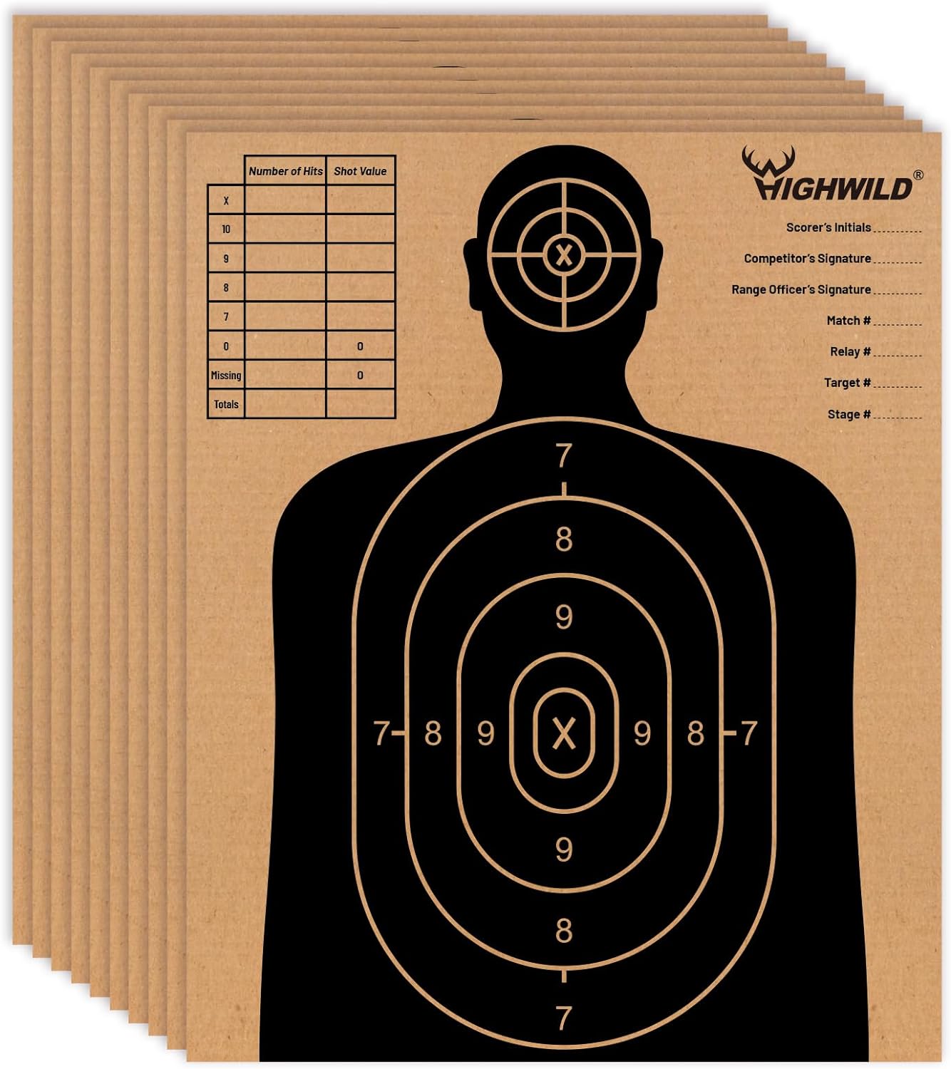 Objetivos de tiro en papel y cartón ISPC/USPSA/IDPA