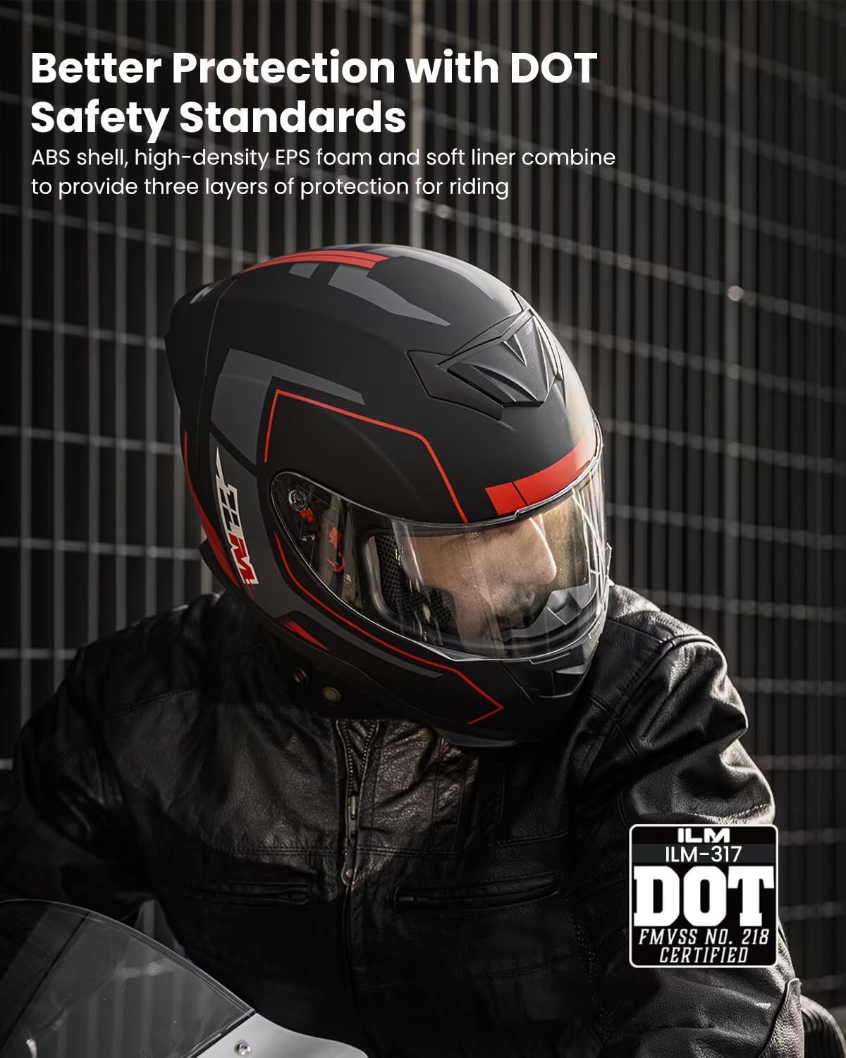 Casco motocicleta cara completa DOT 2 viseras rojo negro M