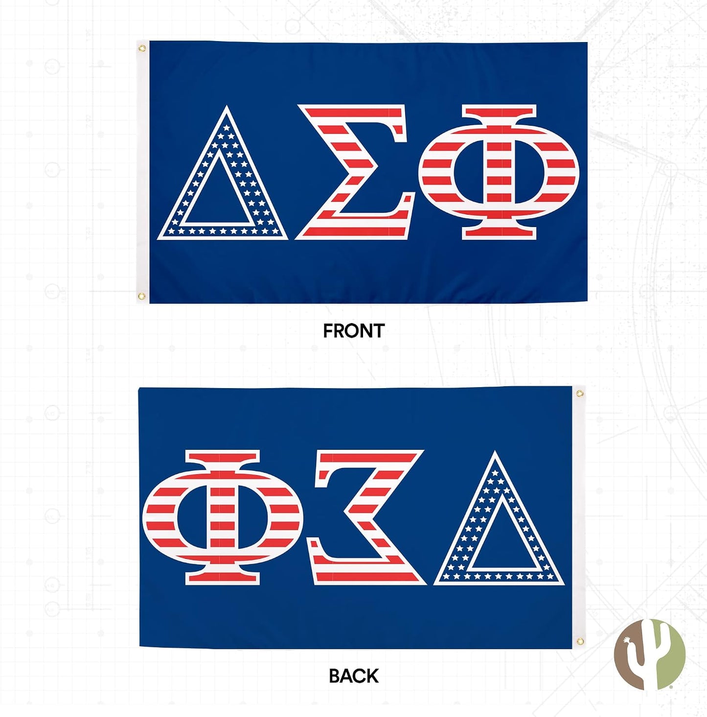 Bandera Delta Sigma Phi 3x5ft decoración KA
