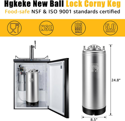 Corny Keg Acero Inox con 4 Sets Anillos y Tapas