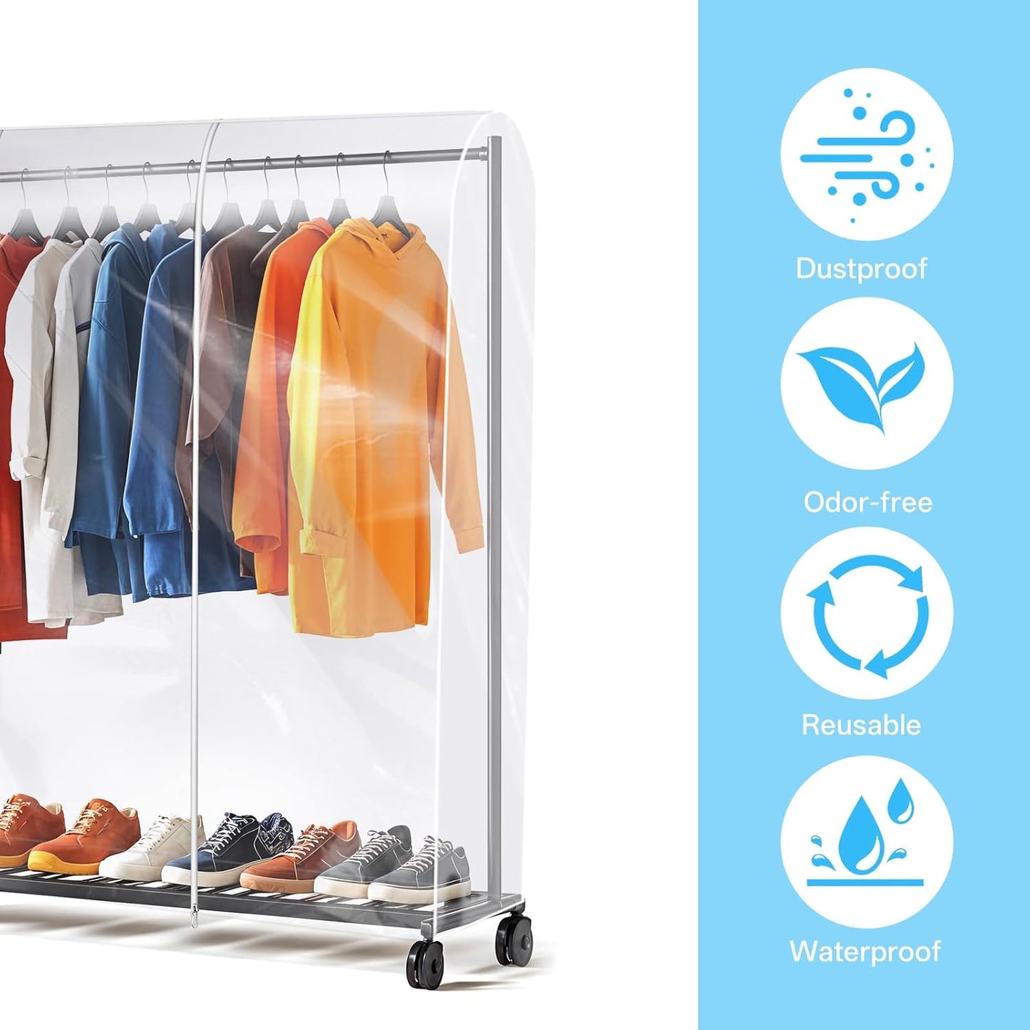 Funda transparente para perchero 6ft con cremalleras