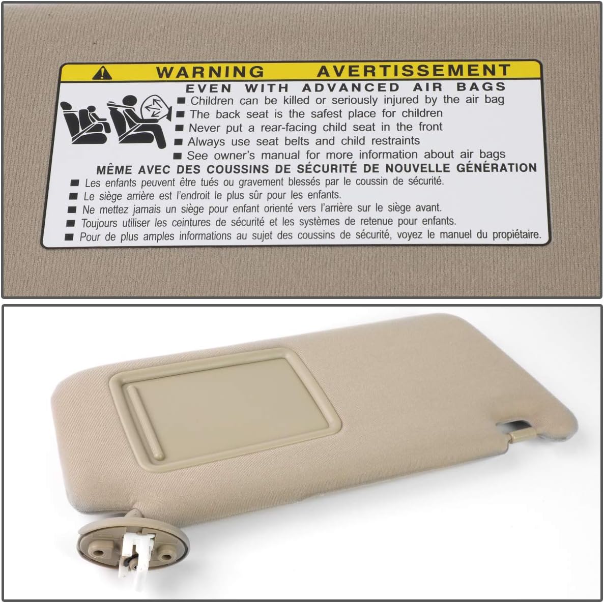 Parasol derecho interior beige comp Toyota Venza 09-16