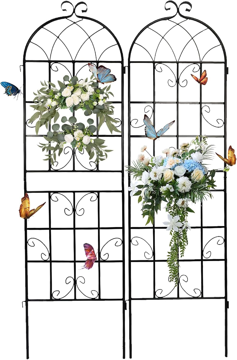 Enrejado jardín 71x20pulg set 2 metal para plantas