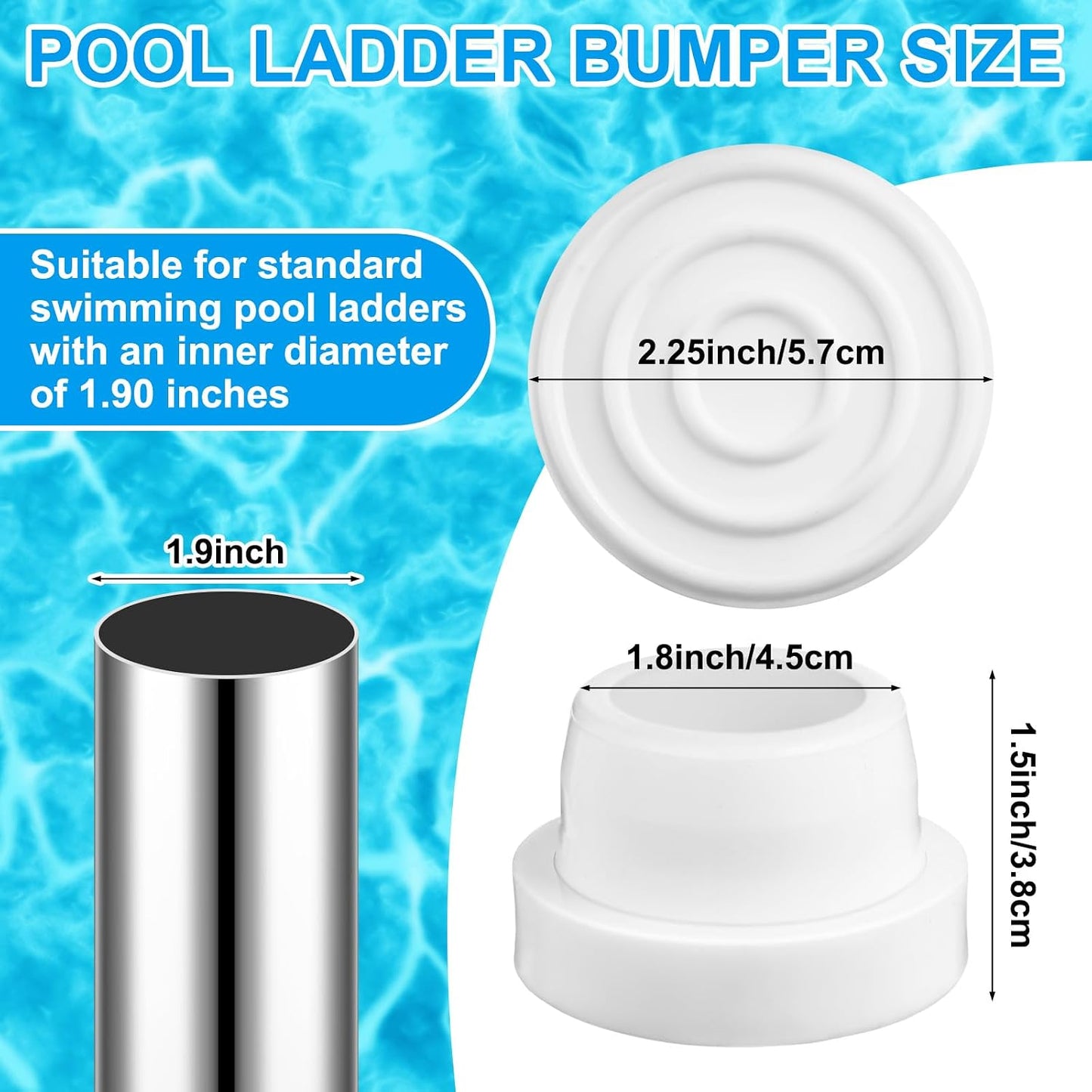 4 Tapones silicona para escalera piscina enterrada 1.9"