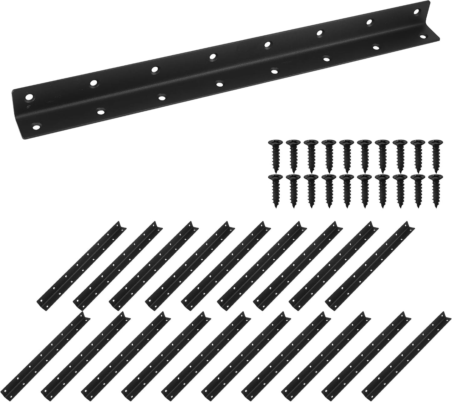 Soporte L metal negro para estantes 14.8pulg set 20