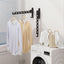 Perchero pared plegable para ropa negro mate set 2