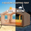 Tienda inflable camping con conector estufa lona