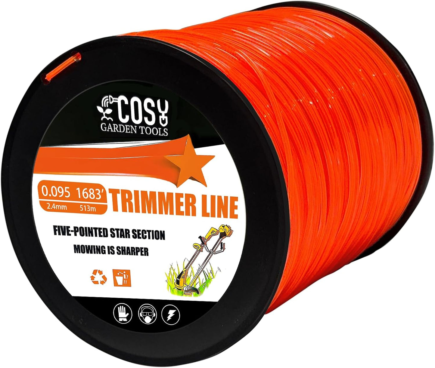 Recortadora hilo 0.095pulg cuerda 5lb naranja