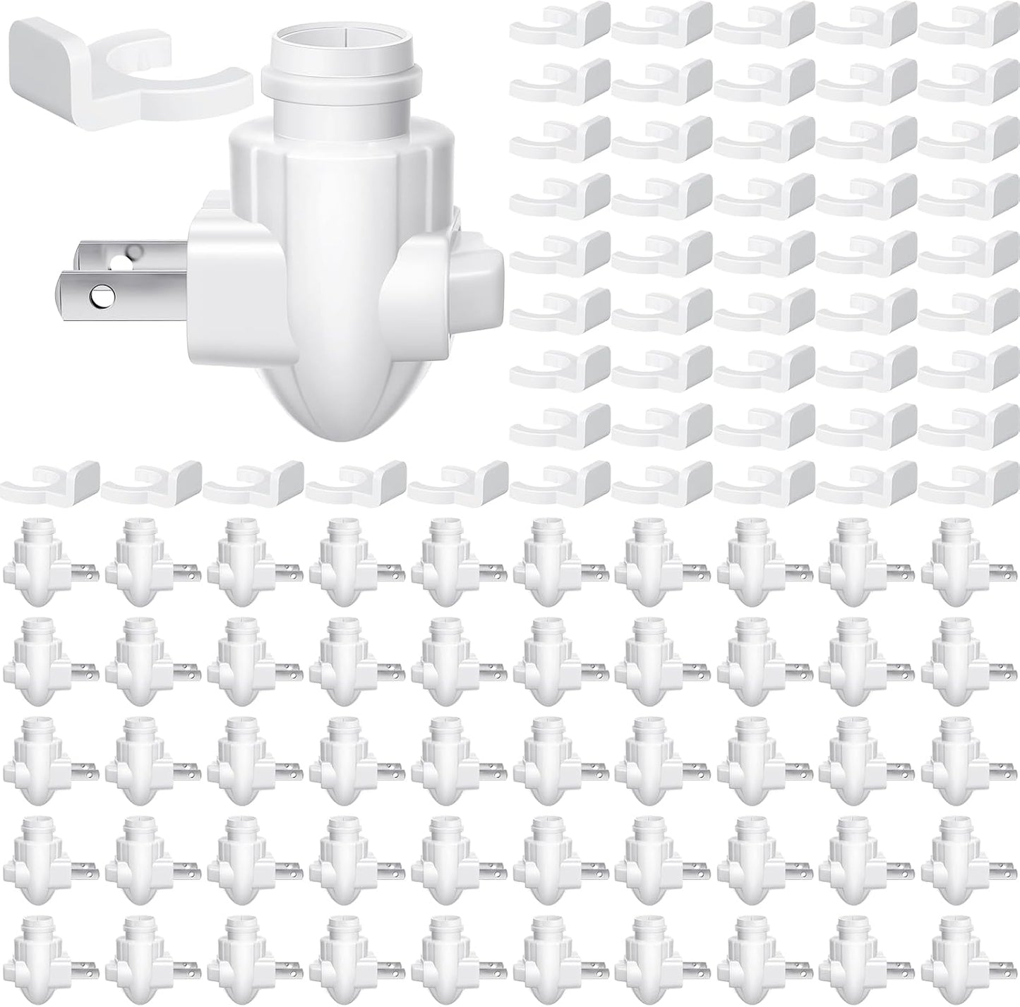 80 Luces Nocturnas Base Blanca Giratoria con Clip Plástico