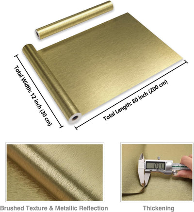 Papel adhesivo acero inox dorado 12x80pulg impermeable