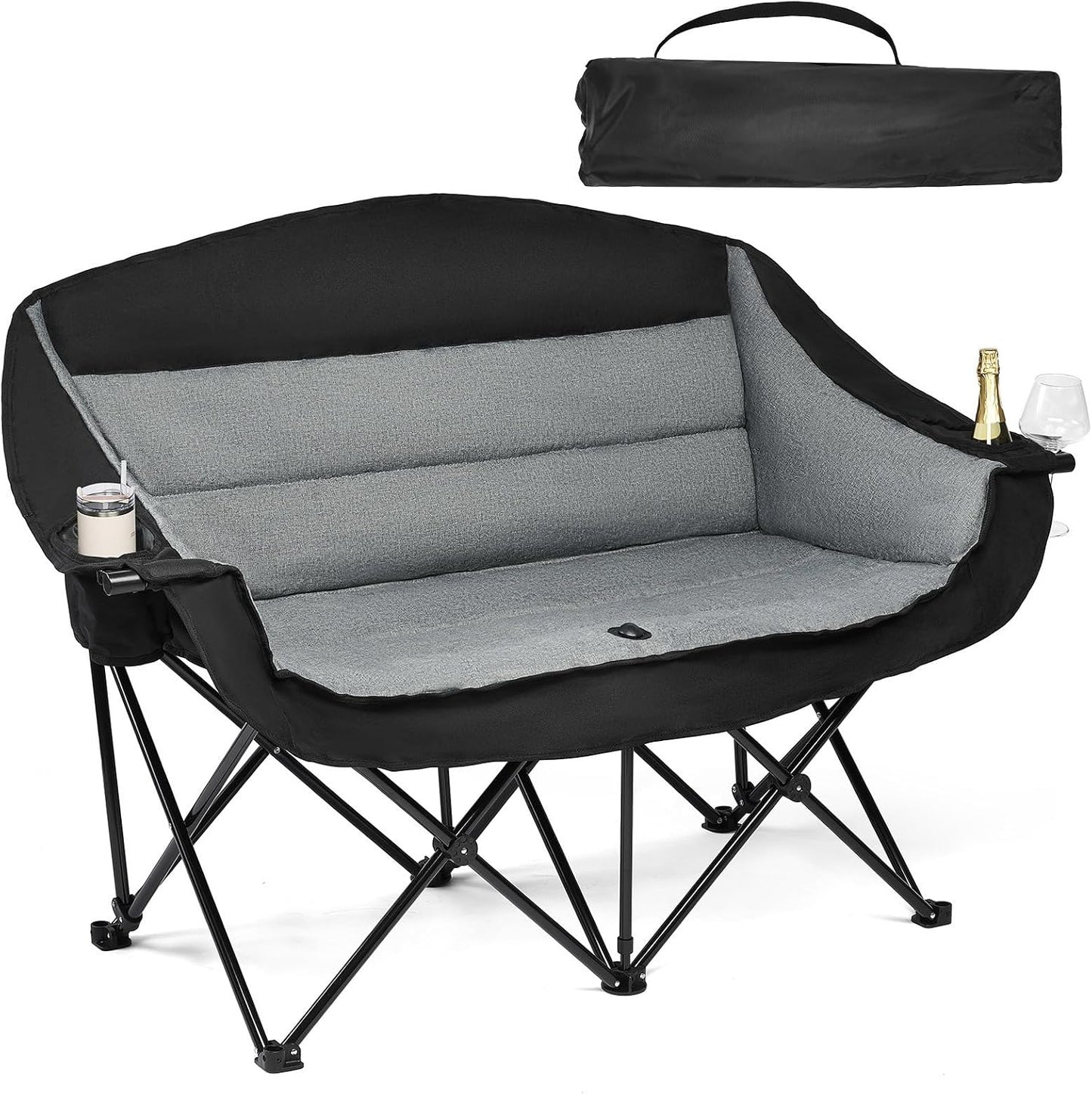 Silla camping doble para 2 adultos acolchado resistente