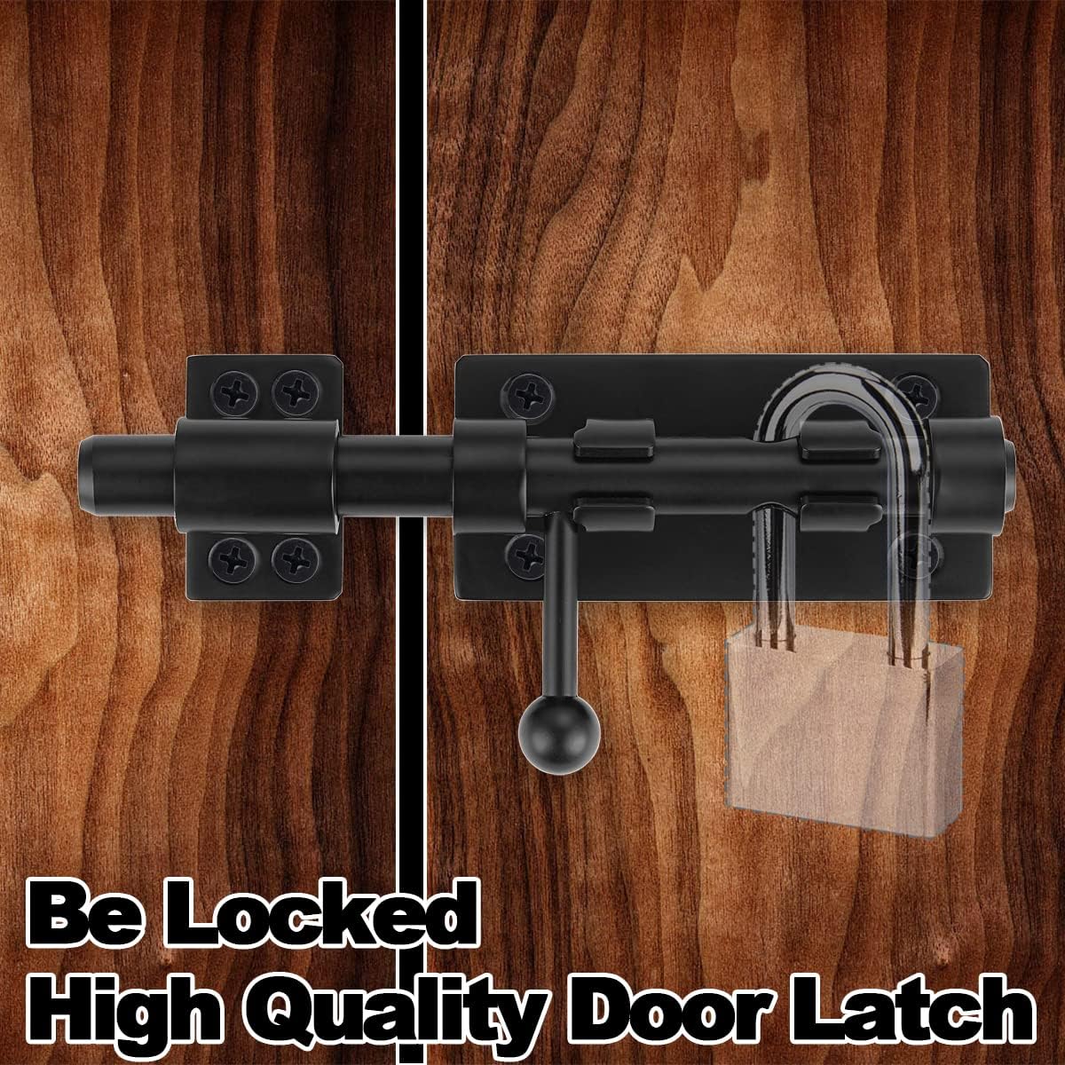Pestillo puerta acero inox 304 negro mate 6pulg