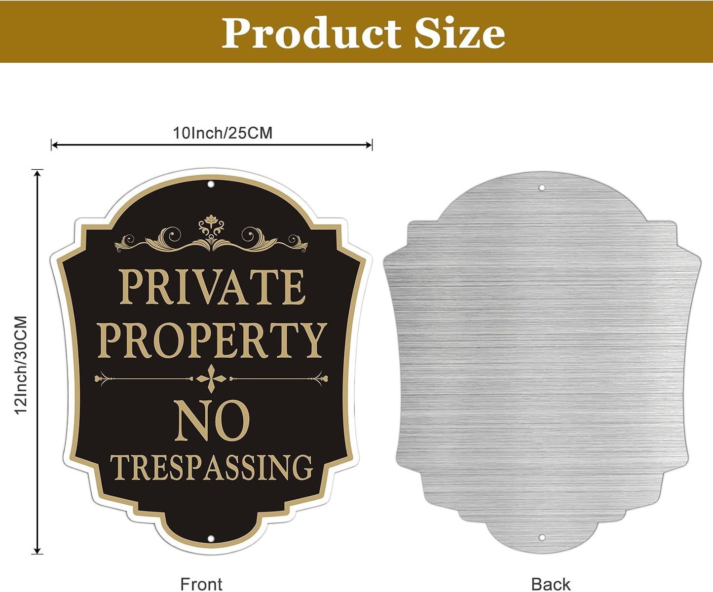 2 Carteles Propiedad Privada Aluminio 12x10pulg Resistentes