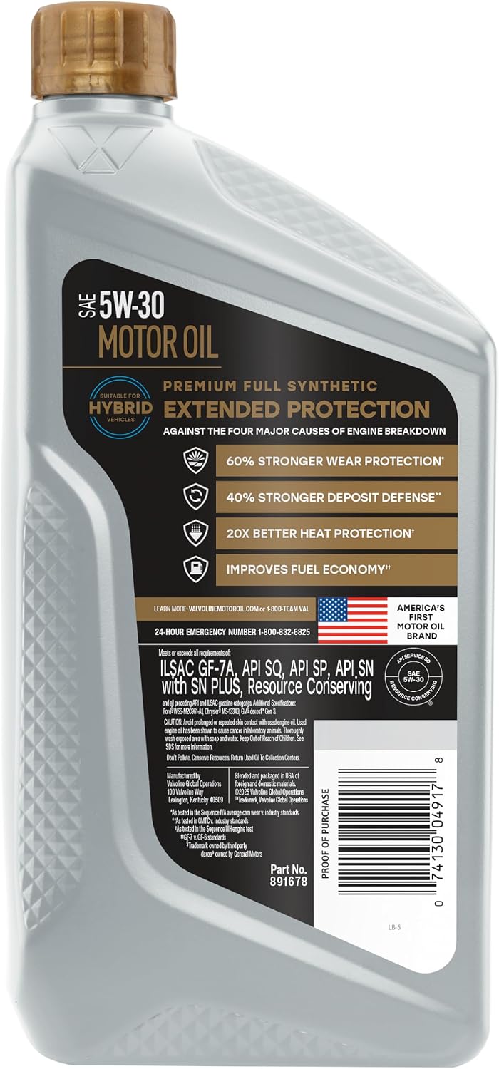 Aceite motor sintético 5W-30 1qt protección extendida