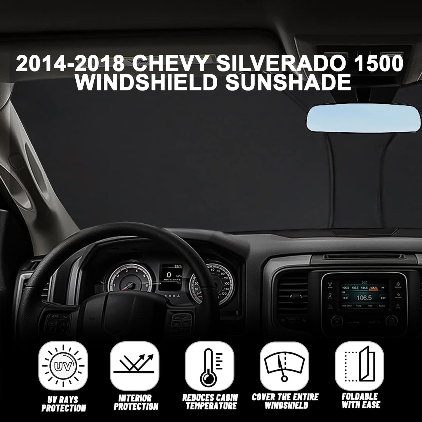 Parasol parabrisas Chevy Silverado 1500 14-18 plegable 210T