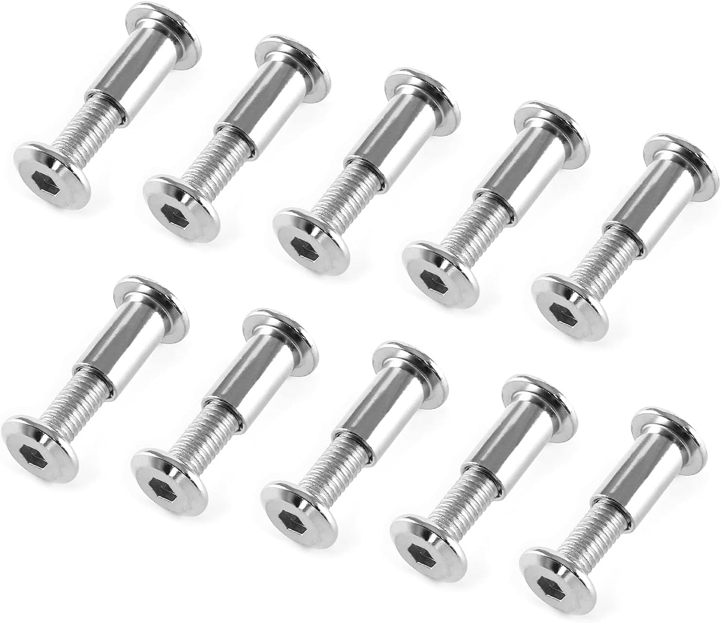 10 Pzas Tornillo M6 Hexagonal con Llave Allen para Muebles