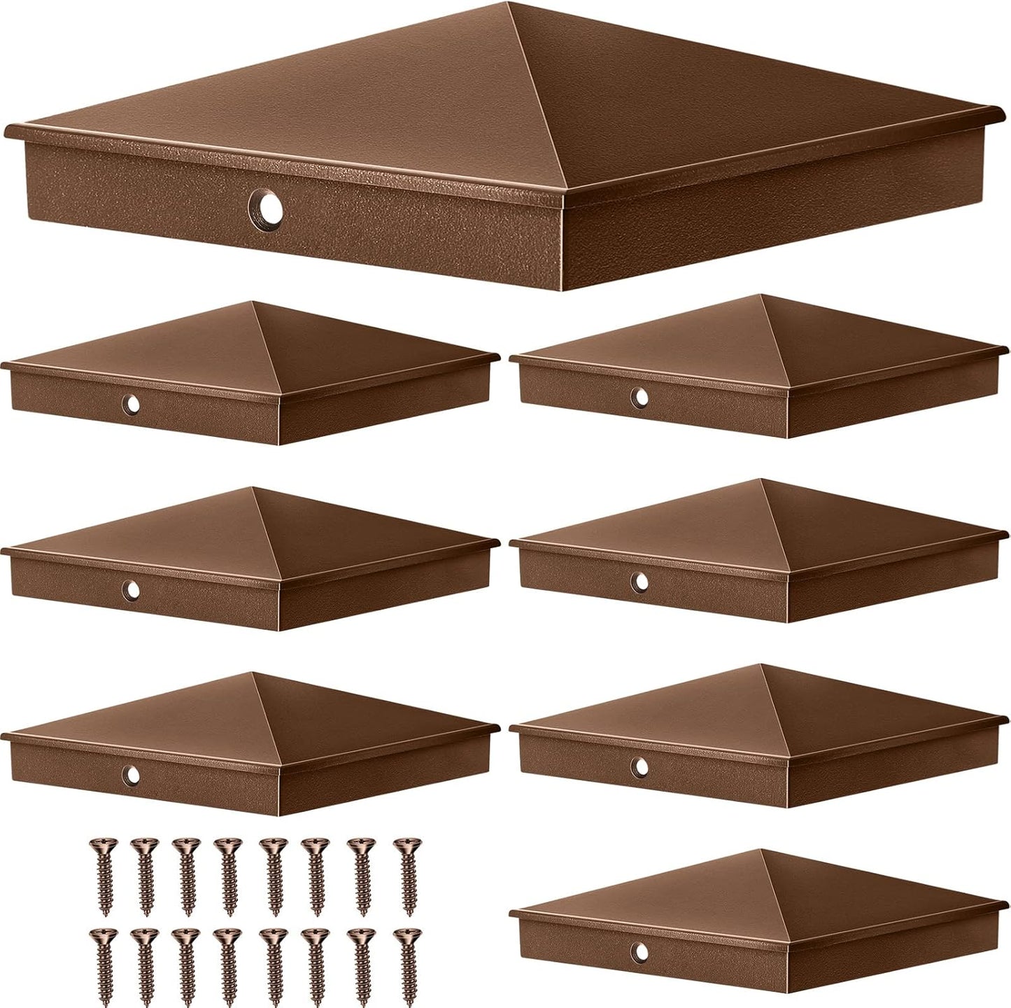 8 Tapas poste aluminio 6x6 pulg decorativas para fundas
