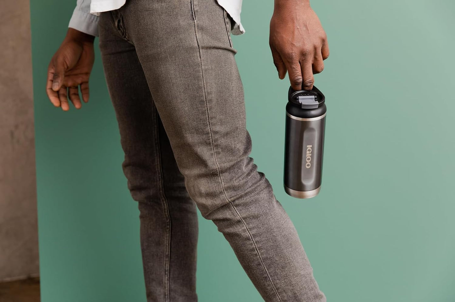 Vaso acero inox con tapa para beber