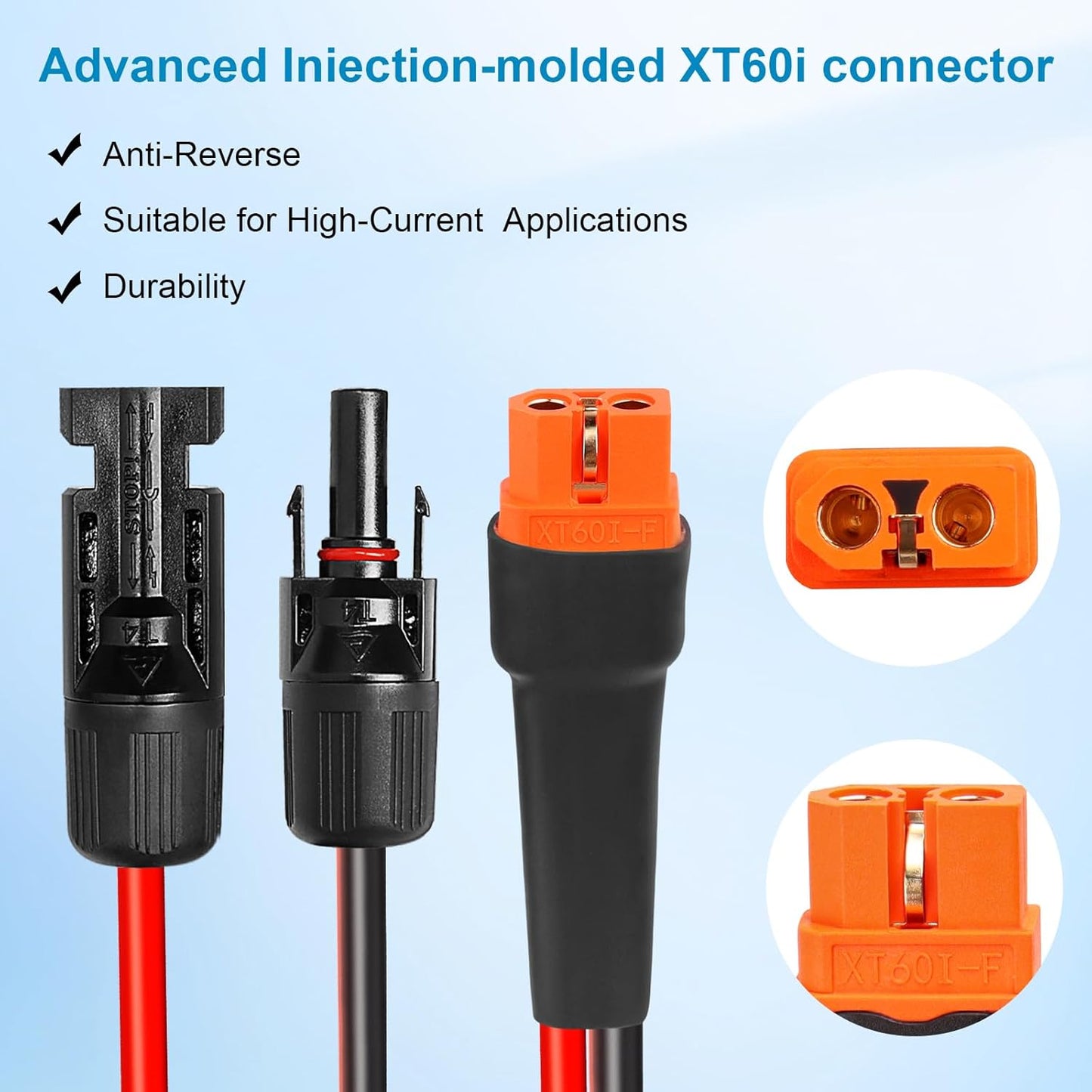 Cable XT60i 10AWG 35pies para estación energía portátil