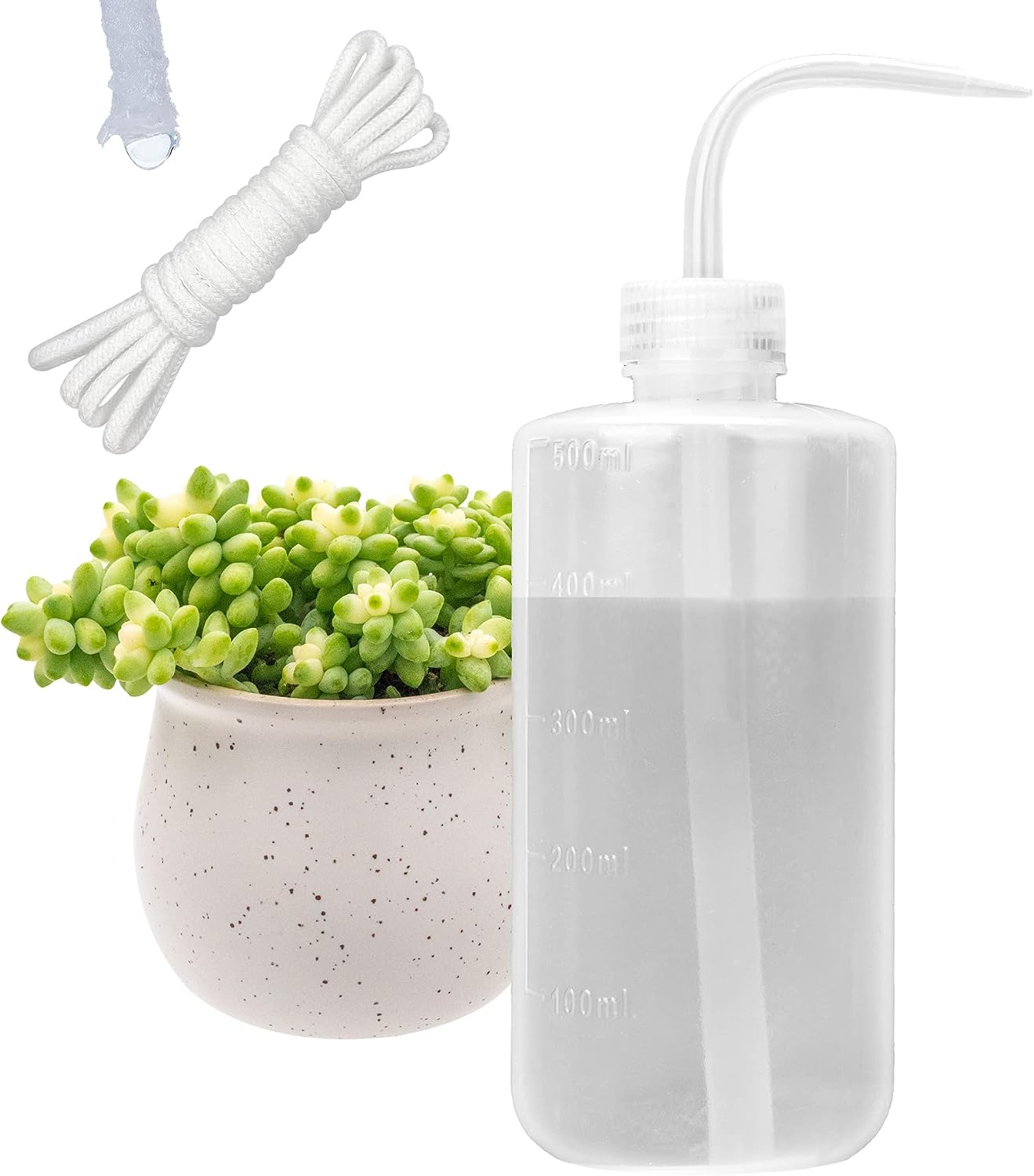 Botella riego 16.9oz mecha automática 6ft para suculentas cactus