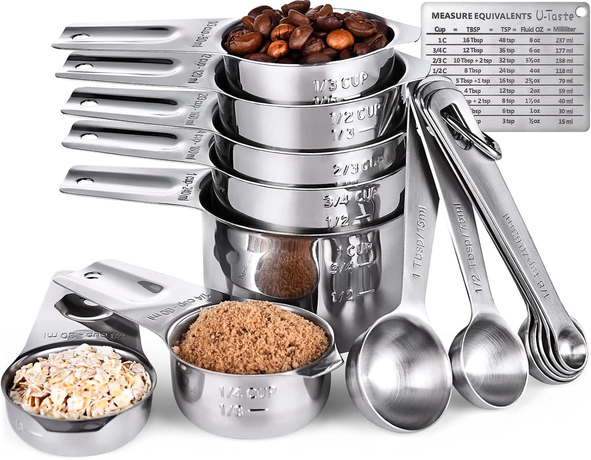 Set 15 Tazas y Cucharas Medidoras con Tabla Magnética