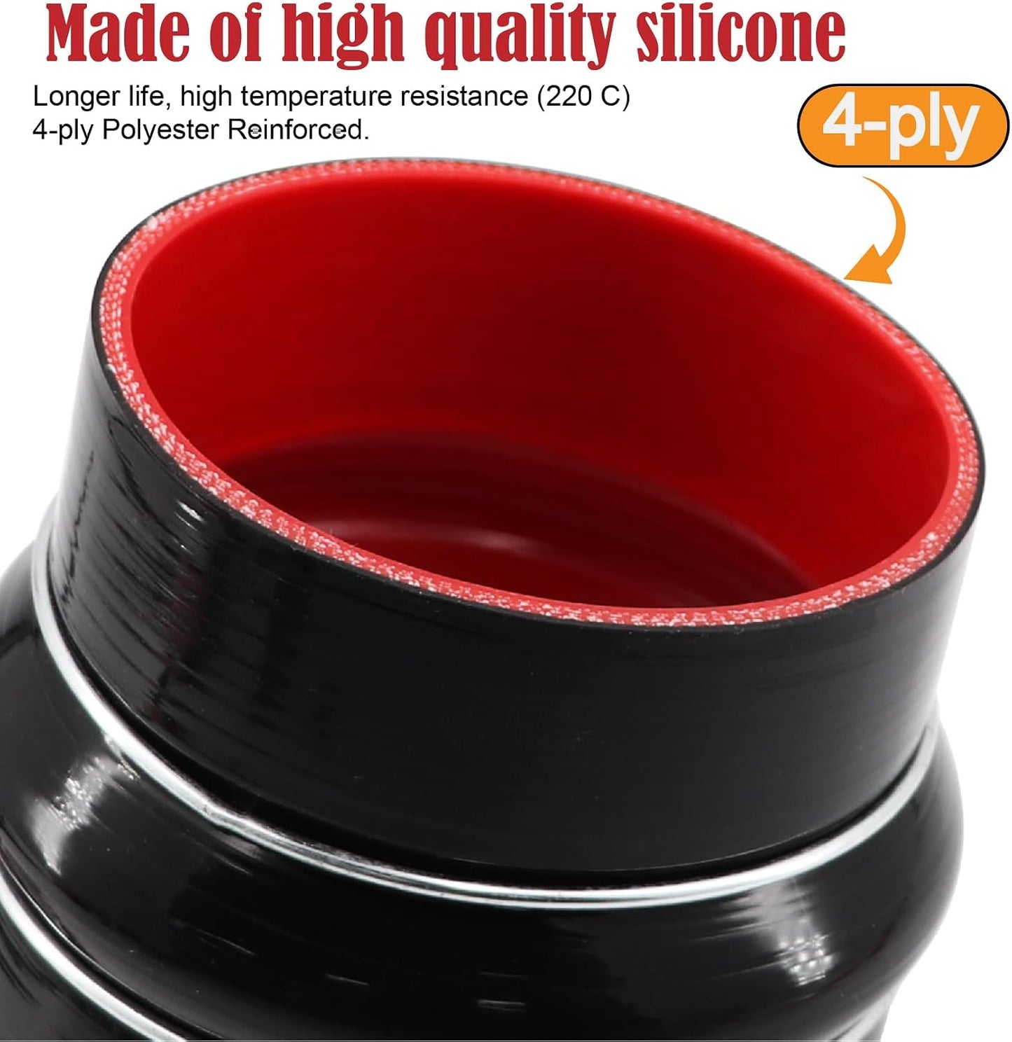 Acoplador reductor manguera silicona 4 a 4-1/2"