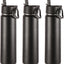 Botella agua aislada 24oz con popote 3 Pzas metal doble